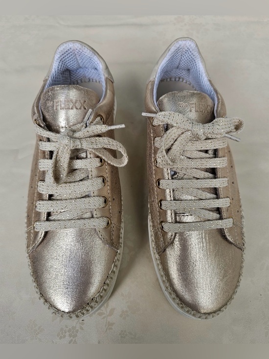 THE FLEXX Shoes - ✨ The FLEXX Metallic Gold Platform Espadrille Sneakers Size 6.5 / EU 37.5